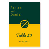 Elegante luxe groen en goud monogram bruiloft kaart (Voorkant)