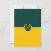 Elegante luxe groen en goud monogram bruiloft RSVP kaartje (Achterkant)