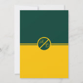 Elegante luxe groen en goud monogram bruiloft save the date (Achterkant)