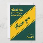 Elegante luxe groene en gouden chique verjaardag bedankkaart (Voorkant)