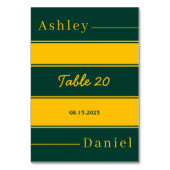 Elegante luxe groene en gouden strepen Chic bruilo Kaart (Achterkant)