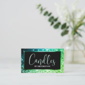 Elegante Luxe Helder Groen Sprankelende Glitter Visitekaartje (Staand voorkant)