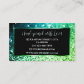 Elegante Luxe Helder Groen Sprankelende Glitter Visitekaartje (Achterkant)