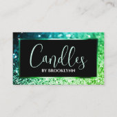 Elegante Luxe Helder Groen Sprankelende Glitter Visitekaartje (Voorkant)