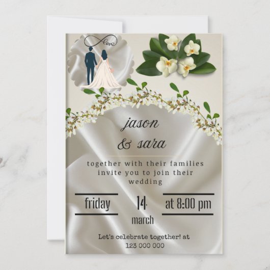 Elegante luxe huwelijksuitnodiging | Bewerkbare sj Save The Date (Voorkant)