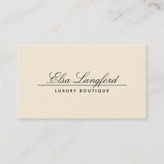 Elegante Luxe Ivoor Boutique Designer Visitekaartje (Voorkant)
