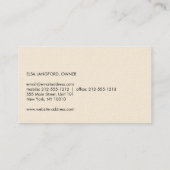 Elegante Luxe Ivoor Boutique Designer Visitekaartje (Achterkant)