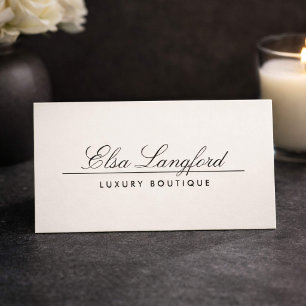 Elegante Luxe Ivoor Boutique Ontwerper Visitekaartje