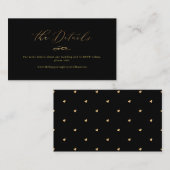 Elegante Luxe Kalligrafie Faux Gold Wedding Detail Visitekaartje (Voorkant / Achterkant)