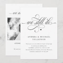 Elegante luxe kalligrafie huwelijksbelofte hernieu kaart