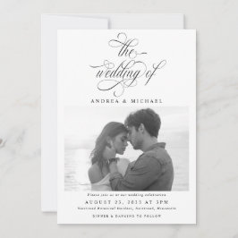 Elegante luxe kalligrafie script foto bruiloft kaart