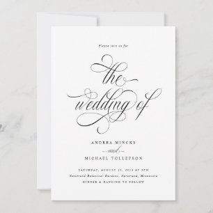 Elegante luxe kalligrafie scriptuur bruiloft kaart