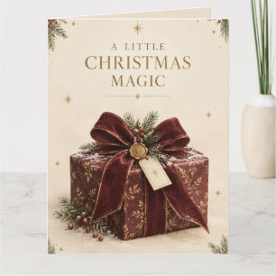 Elegante luxe kerst, mooie cadeauverpakking stijl bedankkaart