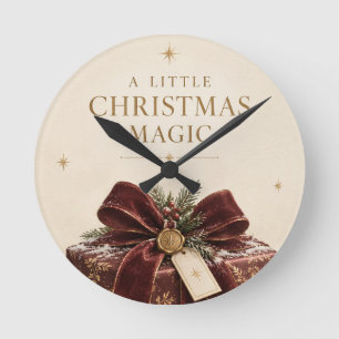 Elegante luxe kerst, mooie cadeauverpakking stijl ronde klok