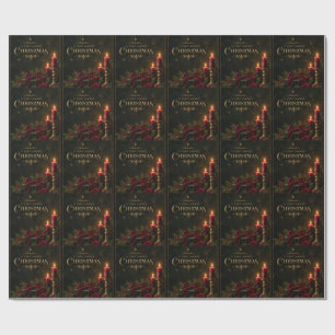 Elegante luxe kerstkaart, fluwelen strik cadeaupapier