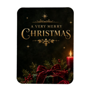 Elegante luxe kerstkaart, fluwelen strik magneet