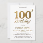 Elegante luxe klassieke faux goud 100ste verjaarda kaart (Voorkant)