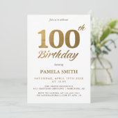 Elegante luxe klassieke faux goud 100ste verjaarda kaart (Staand voorkant)