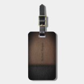 Elegante luxe, leerlook bagagelabel (Voorkant verticaal)