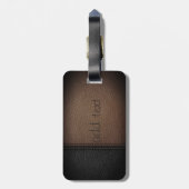 Elegante luxe, leerlook bagagelabel (Achterkant verticaal)