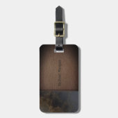 Elegante luxe, leerlook - gepersonaliseerd bagagelabel (Voorkant verticaal)