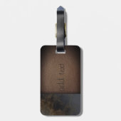 Elegante luxe, leerlook - gepersonaliseerd bagagelabel (Achterkant verticaal)