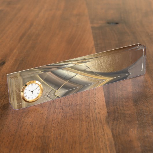 Elegante luxe leersoort naambordje (Zijkant)