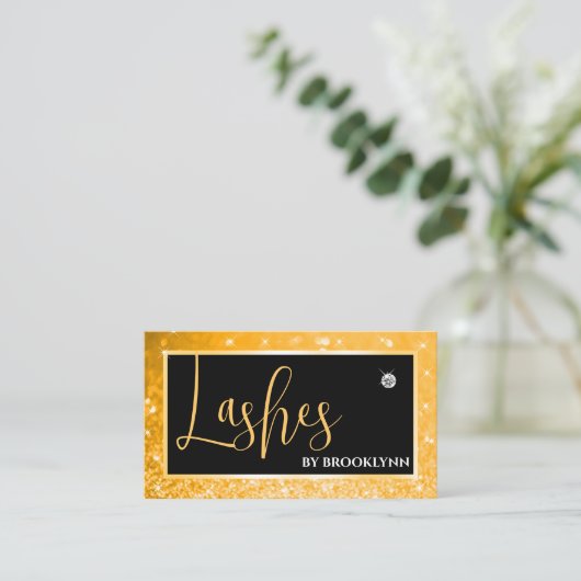 Elegante luxe lichte Sinaasappels sprankelende dia Visitekaartje (Staand voorkant)