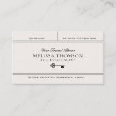 Elegante Luxe Makelaar Foto Monogram  Visitekaartje (Voorkant)