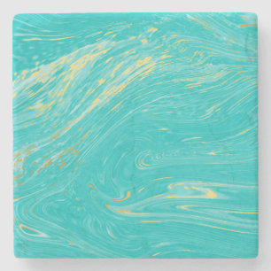 Elegante luxe Marble Gold Blue koninklijk ontwerp Stenen Onderzetter