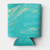 Elegante luxe marmer goud blauw blikjeskoeler (Voorkant)