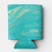 Elegante luxe marmer goud blauw blikjeskoeler (Achterkant)