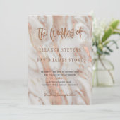 Elegante luxe marmeren koperen en rozen gouden bru kaart (Staand voorkant)