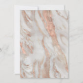 Elegante luxe marmeren koperen en rozen gouden bru kaart (Achterkant)