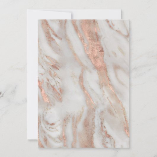 Elegante luxe marmeren koperen en rozen gouden bru kaart (Achterkant)