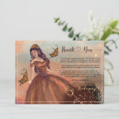 Elegante Luxe Metallic Koper Quinceañera Bedankt (Staand voorkant)