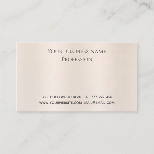 Elegante luxe metallic parel roze hart klantenkaartje (Achterkant)