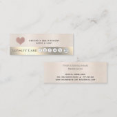 Elegante luxe metallic parel roze hart klantenkaartje (Voorkant / Achterkant)