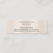 Elegante luxe metallic parel roze hart klantenkaartje (Achterkant)