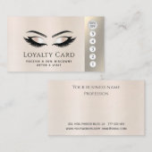 Elegante luxe metallic parel wimpers make-up ogen klantenkaartje (Voorkant / Achterkant)