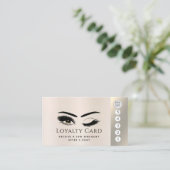 Elegante luxe metallic parel wimpers make-up ogen klantenkaartje (Staand voorkant)