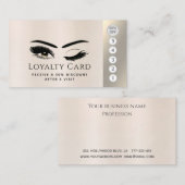 Elegante luxe metallic parel wimpers make-up ogen klantenkaartje (Voorkant / Achterkant)