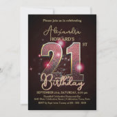 Elegante luxe Midnight Glow 21e verjaardag Kaart (Voorkant)