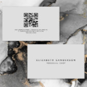 Elegante Luxe Minimale Lichtgrijze QR CODE Visitekaartje
