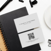 Elegante Luxe Minimale Lichtgrijze QR CODE Visitekaartje