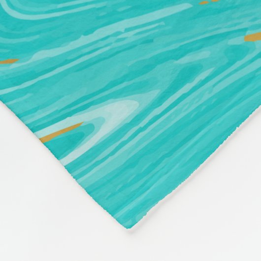 Elegante luxe Modern Marmer Gold Blue Design Fleece Deken (Hoek)