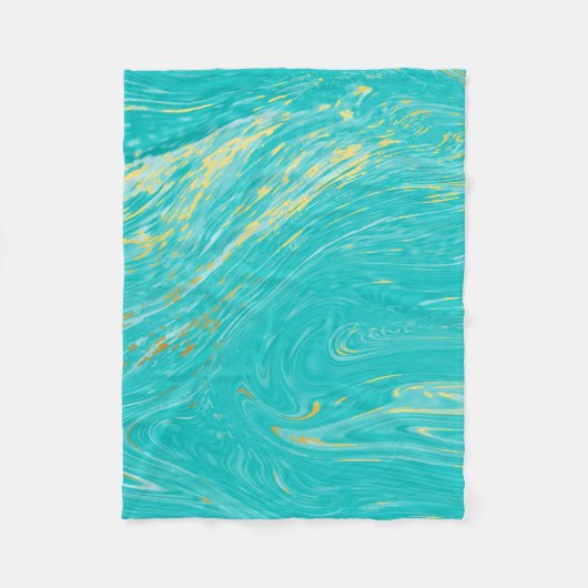 Elegante luxe Modern Marmer Gold Blue Design Fleece Deken (Voorkant)