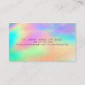 Elegante Luxe Modern, Regenboog Holografisch, Drip Visitekaartje (Achterkant)