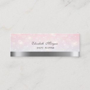 Elegante luxe Modern, zilveren streep, Bokeh Mini Visitekaartje