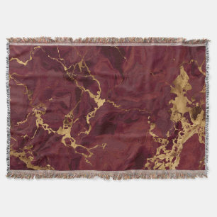 Elegante luxe moderne burgundy goud marmer deken